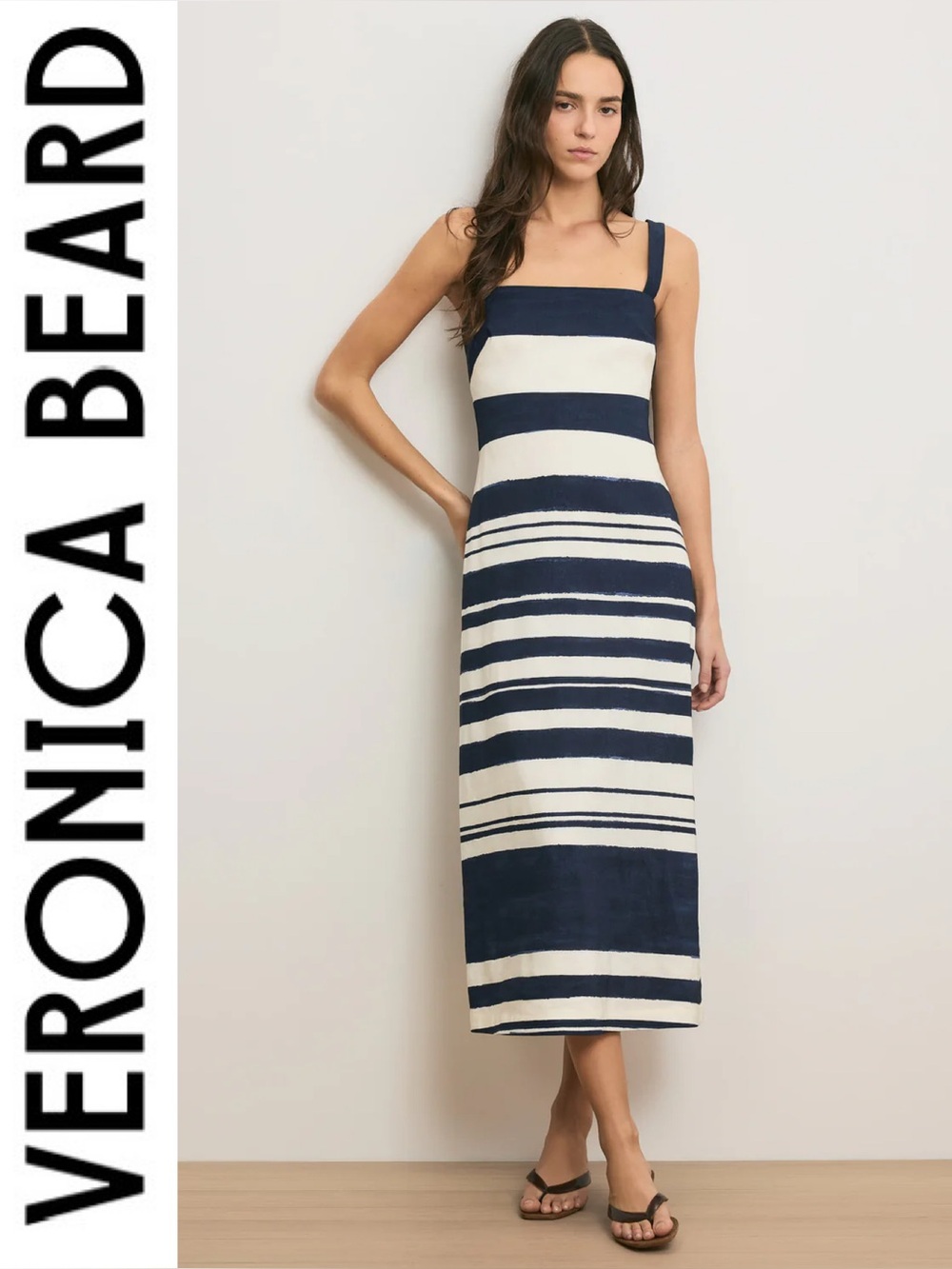 Veronica Beard Ella Striped Midi Dress